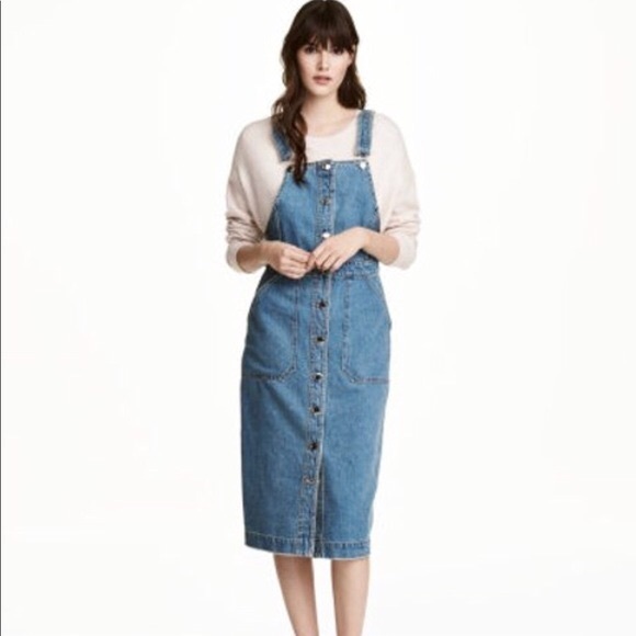 h&m denim jumper dress
